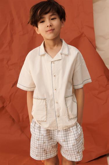 CAMISA PESPUNTES BORDADOS LIMITED EDITION - Crudo de Zara - Imagen 0