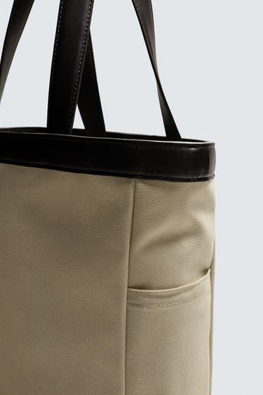 FABRIC TOTE BAG - Beige by Zara - Image 2