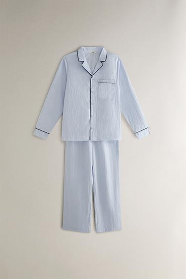 BLACK SHIRT WITH PIPING - Light blue by Zara - Image 3