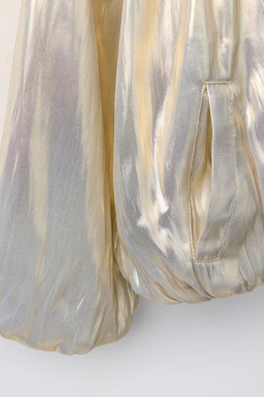METALLIC-EFFECT BOMBER JACKET - Golden by Zara - Image 3