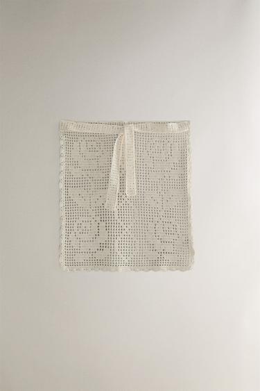 TABLIER COTON CROCHET - Blanc cassé de Zara - Image 3