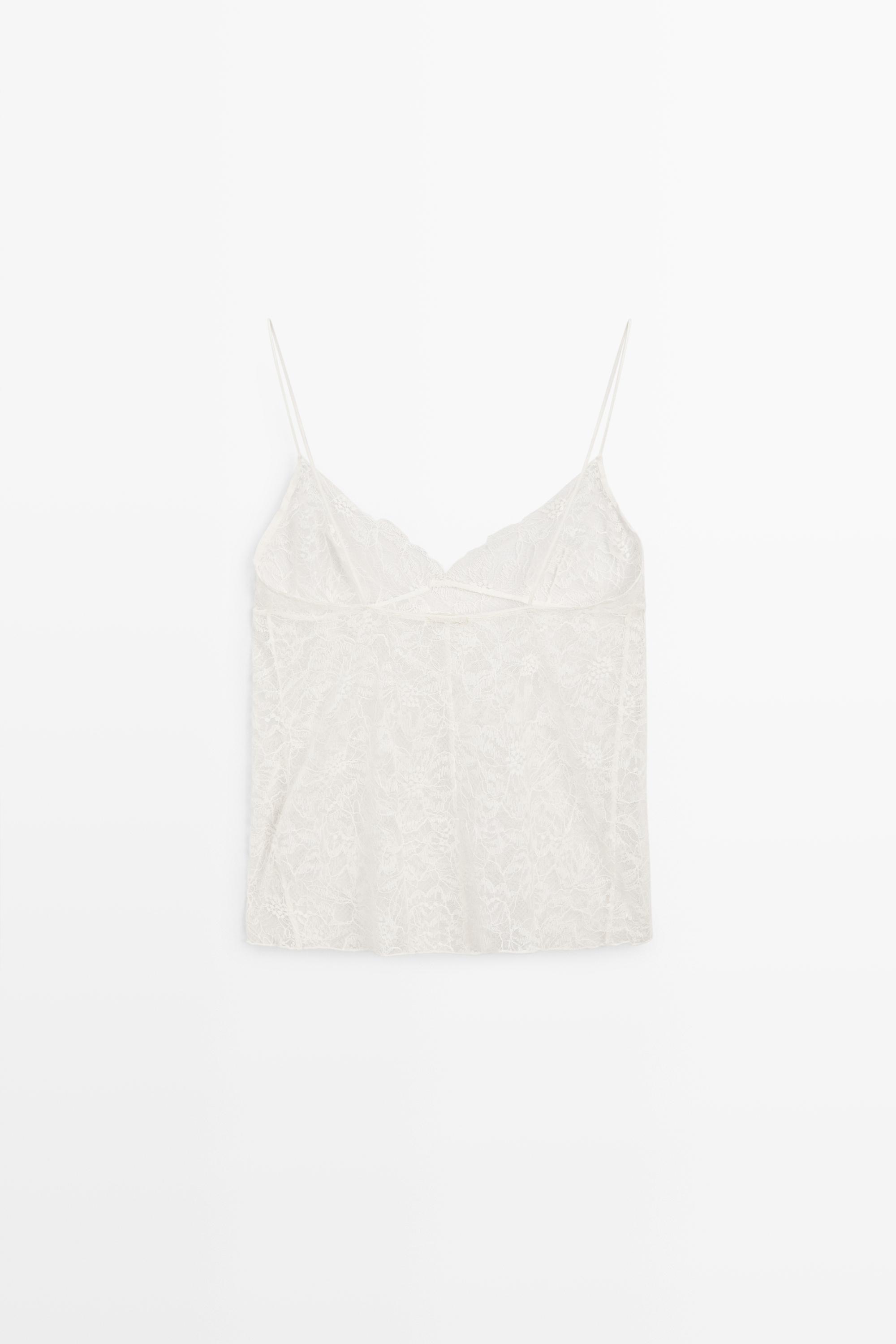 Strappy floral lace top
