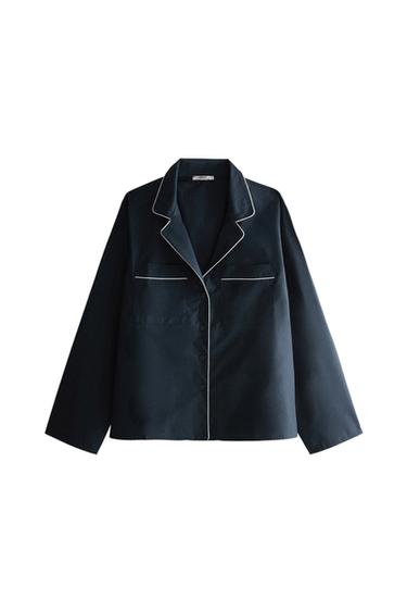 PIPING COTTON SHIRT - Navy blue by Zara