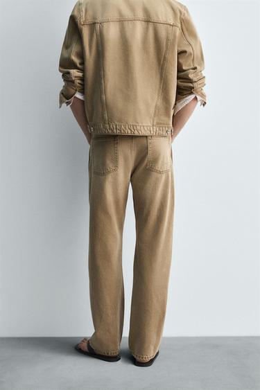 RELAXED FIT JEANS - camel by Zara - Image 2
