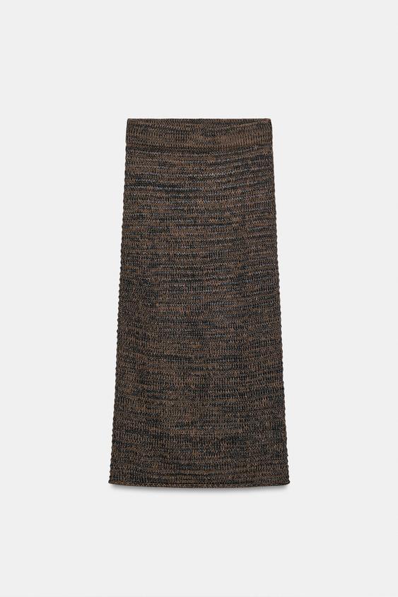 KNIT MIDI SKIRT - Chocolate brown by Zara - Image 0