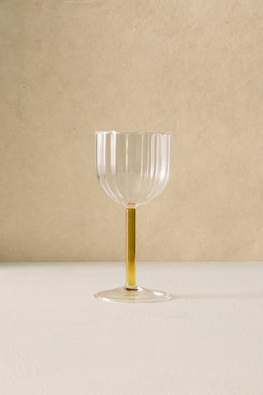 Zara BOROSILICATE GLASS WITH COLORED STEM - Mustard