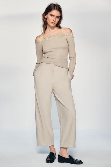 Zara BALLOON PANTS - Mid-ecru