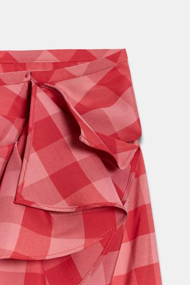 JUPE MIDI VOLANTS ZW COLLECTION - Rouge de Zara - Image 7