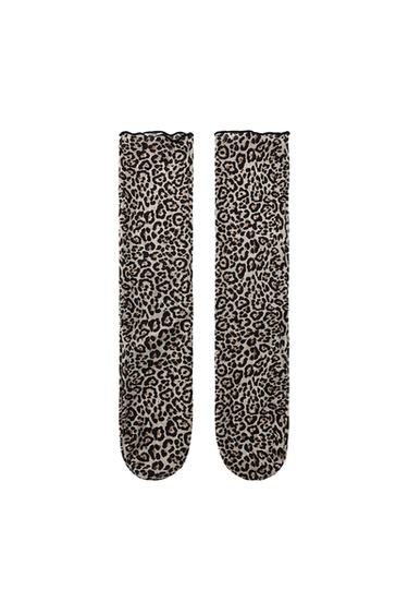 CALCETINES MEDIA ESTAMPADO ANIMAL - Leopardo de Zara - Imagen 0