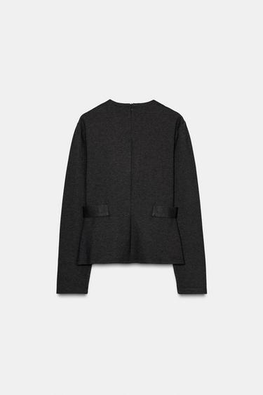 TWILL TOP WITH BUTTONS - Dark grey by Zara - Image 5