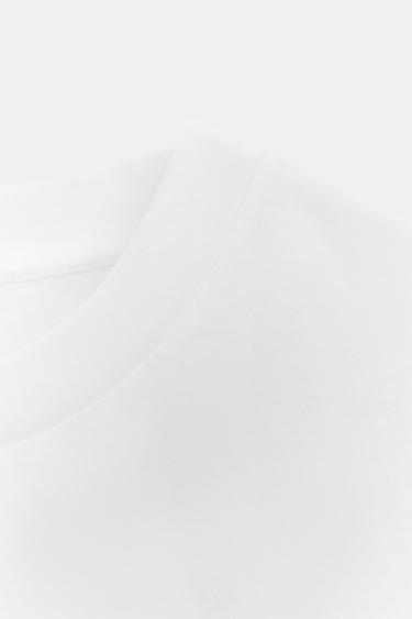 T-SHIRT EN COTON MERCERISÉ - Blanc de Zara - Image 11