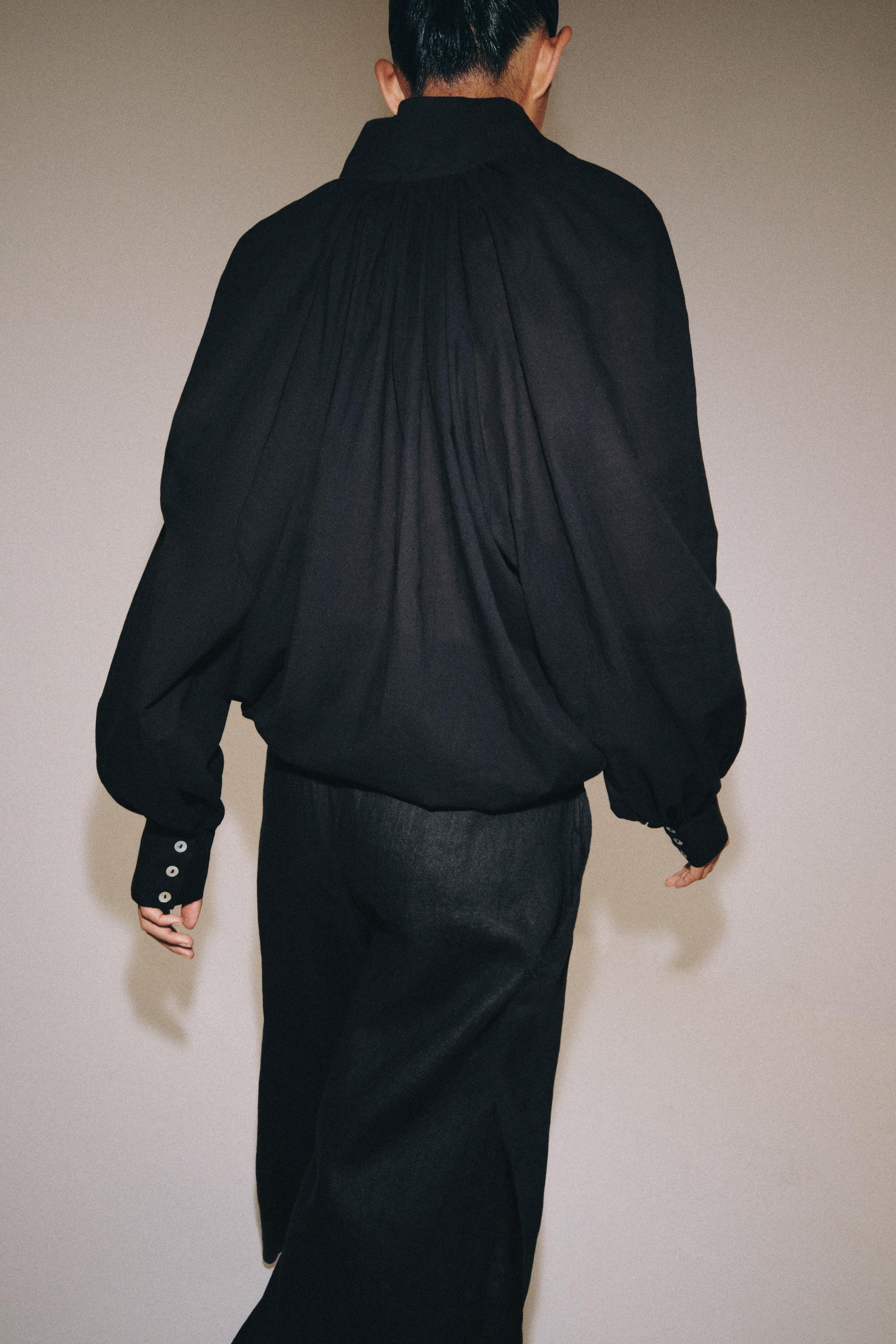 Zara ZW COLLECTION DİK YAKA GÖMLEK görsel 3