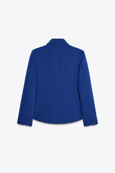BLAZER AJUSTÉ AVEC ÉPAULETTES - Bleu roi de Zara - Image 3