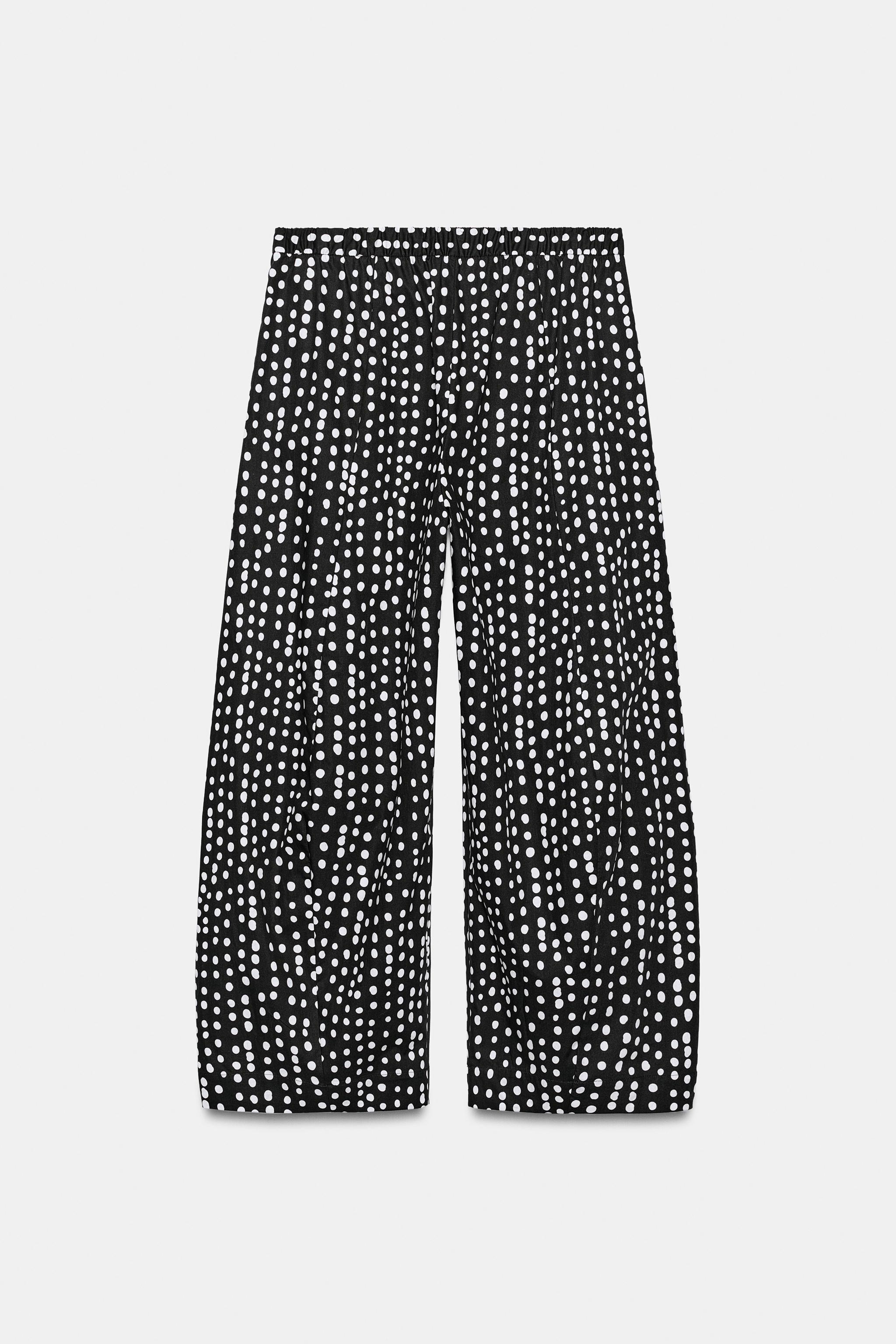 Zara ZW COLLECTION PUANTİYELİ PİJAMA PANTOLON görsel 7