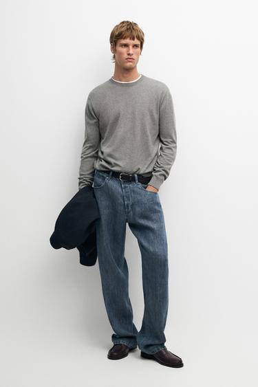 Zara Cotton blend knit sweater - Anthracite grey - Image 0