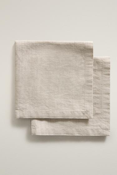FADED LINEN NAPKIN PACK - Light beige by Zara