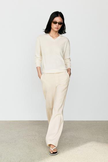 Zara 100% cashmere knit sweater - Ecru - Image 0