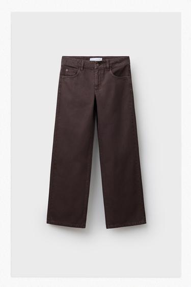 WIDE-LEG JEANS - Brown by Zara