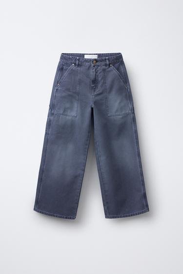 WEITE CARPENTER-CANVAS-HOSE - Blau von Zara - Bild 0