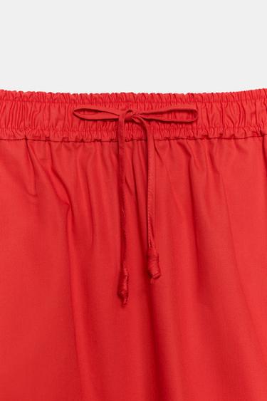 JUPE MIDI POPELINE ZW COLLECTION - Rouge de Zara - Image 5