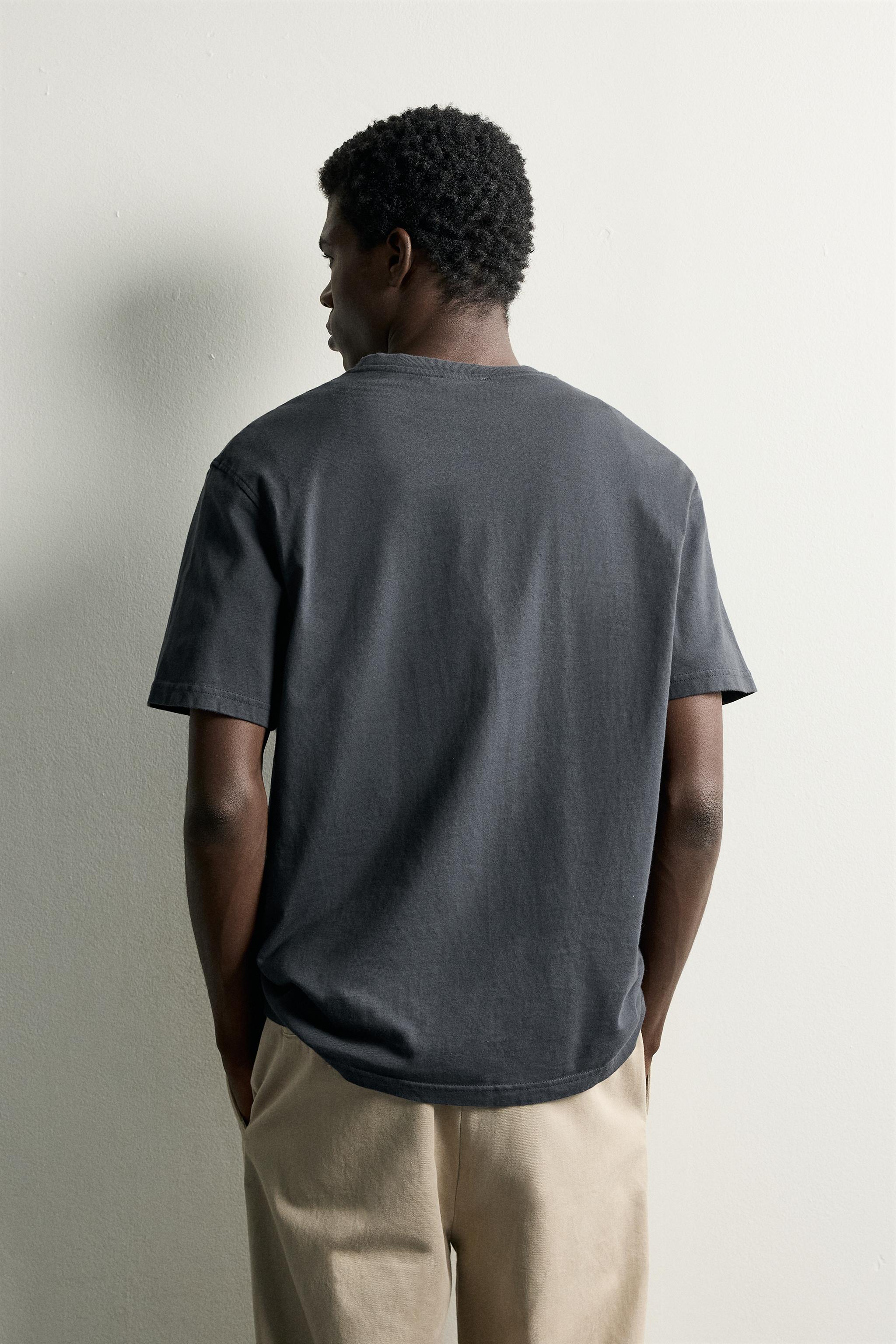 Zara NAKIŞLI YAMA CEP T-SHIRT görsel 3