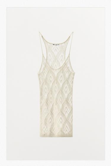 LIMITED EDITION KNITTED STRAPPY TOP - Oyster-white by Zara