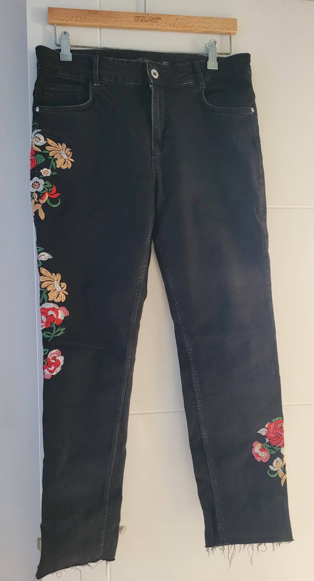 FLORAL FLARED JEANS - Image 4