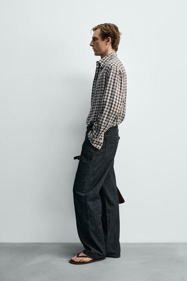 CHEMISE FLUIDE À CARREAUX - Marron de Zara - Image 3