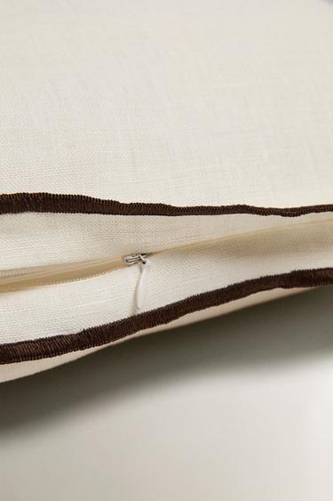 CUSHION COVER WITH OVERLOCK - White by Zara - Image 4