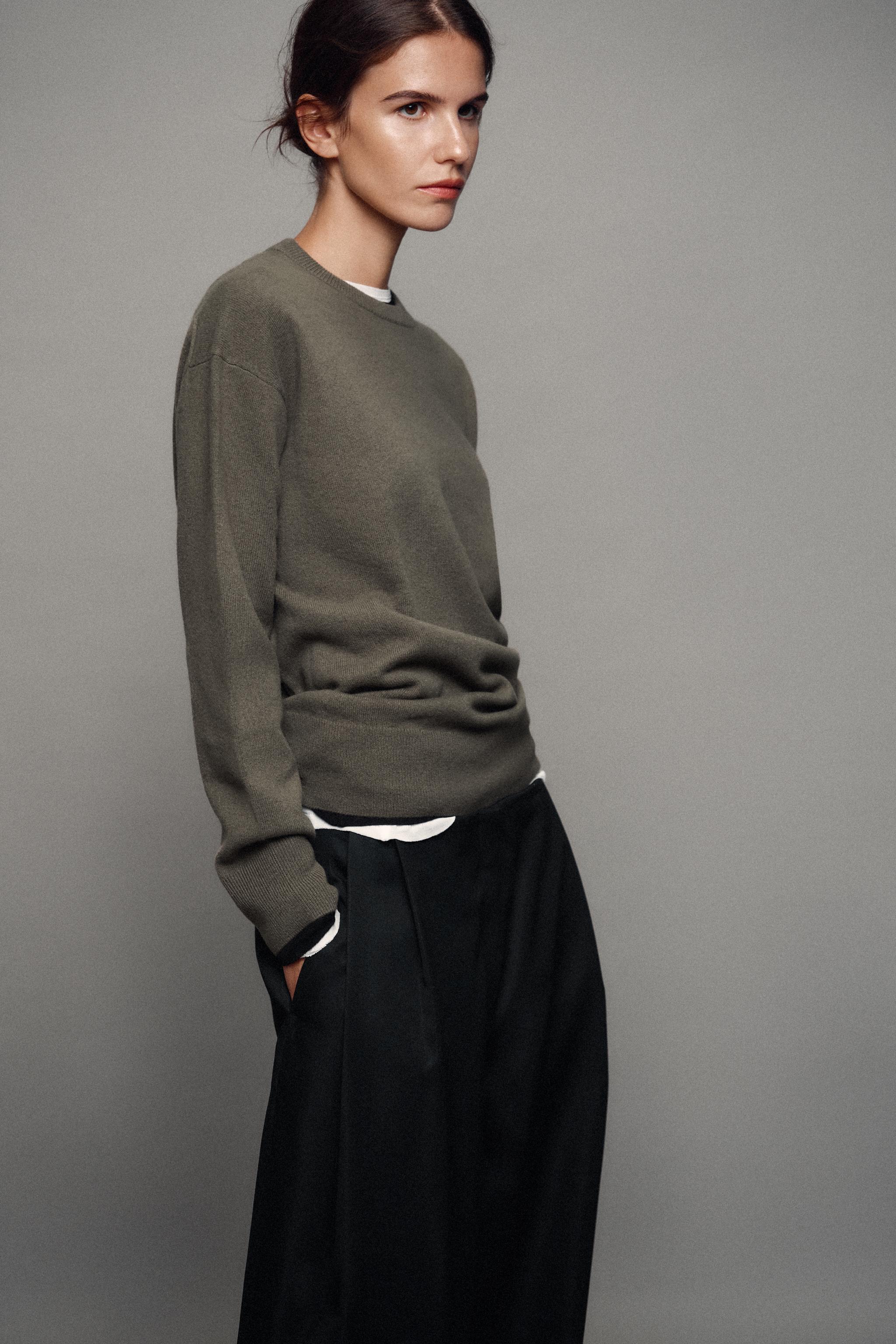 Zara ZW COLLECTION PENSLİ GENİŞ PAÇA PANTOLON görsel 6