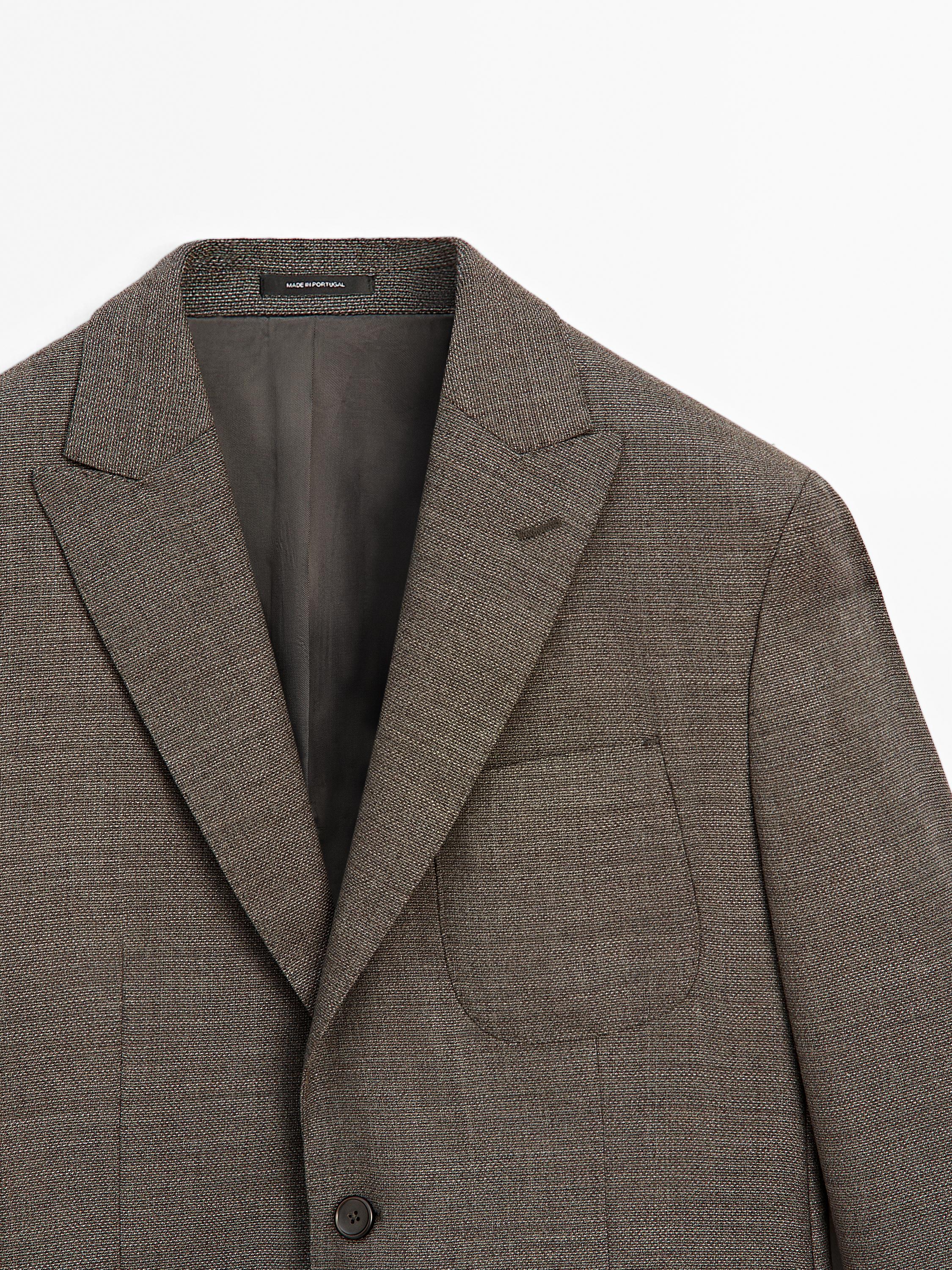Blazer texturé 100 % laine