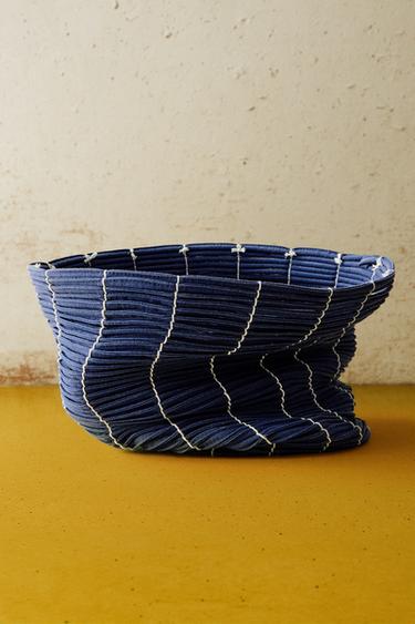PAINTED COTTON BASKET X FANGLU LIN - Blue by Zara - Image 5