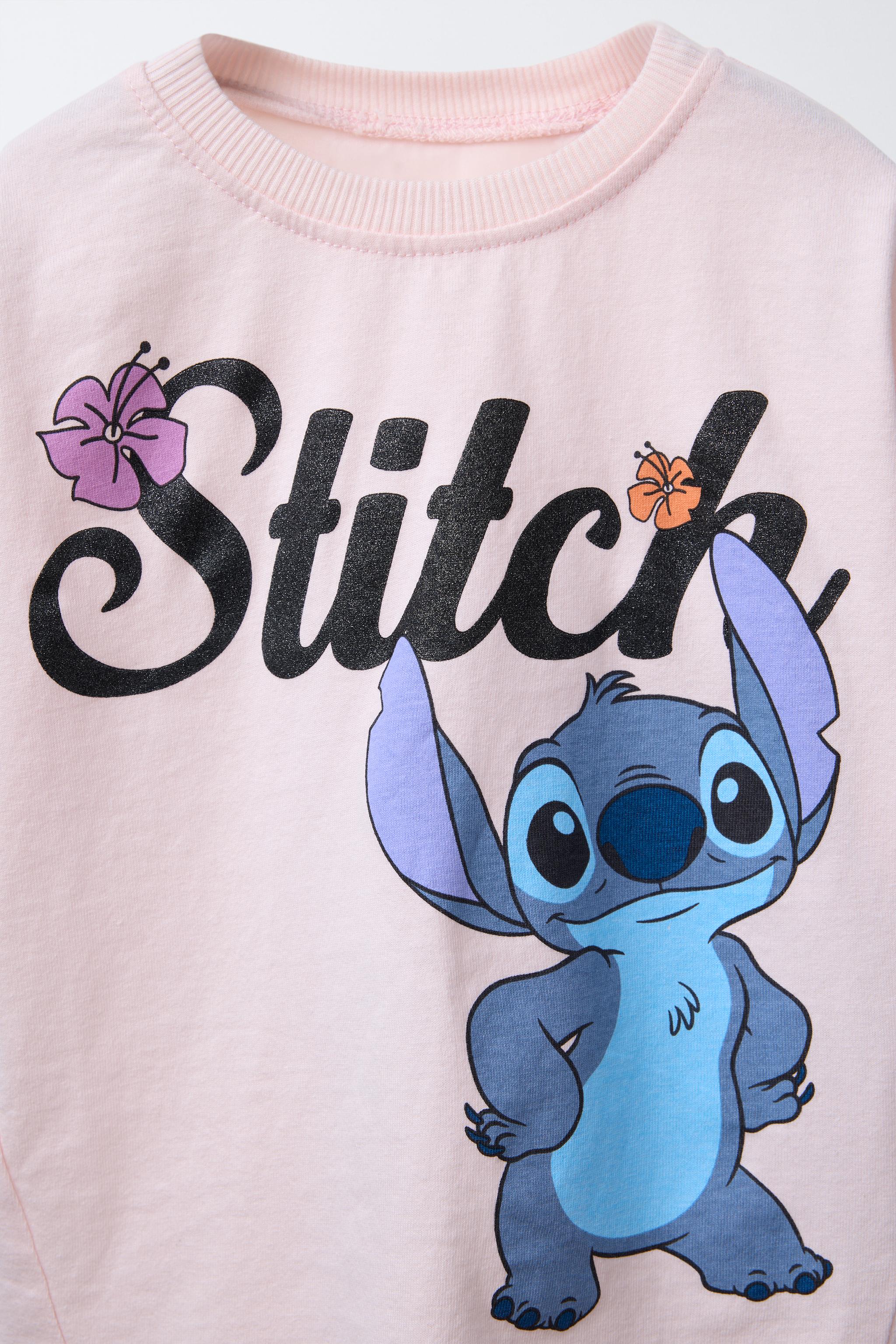 LILO & STITCH © DISNEY GLITTER T-SHIRT - Pastel pink | ZARA