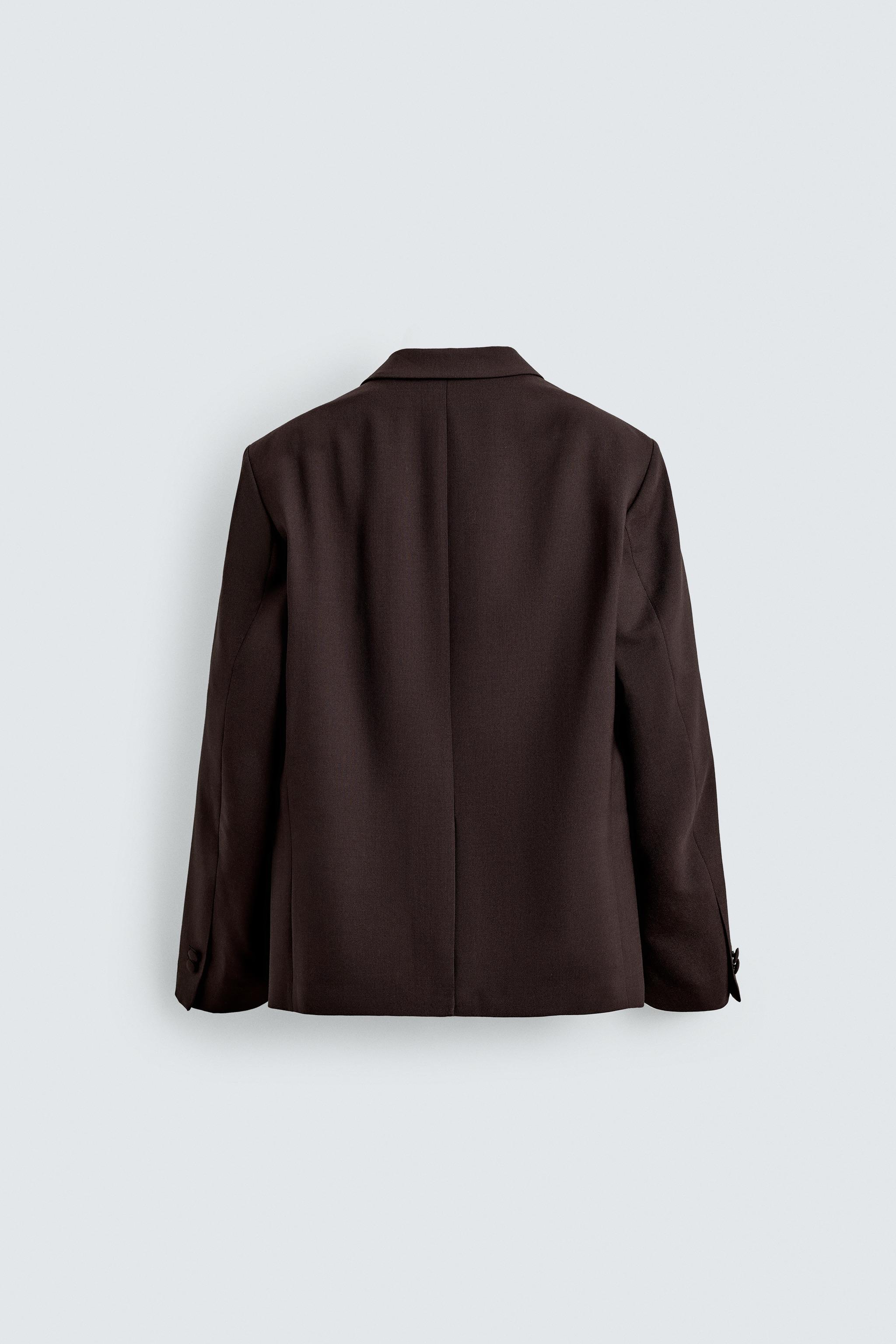 Stola.【極美品】洗える✨ダブルブレストロングジレ 38 ブラウン 金釦ダブルブレストロングブレザー（テーラードジャケット）｜Mila