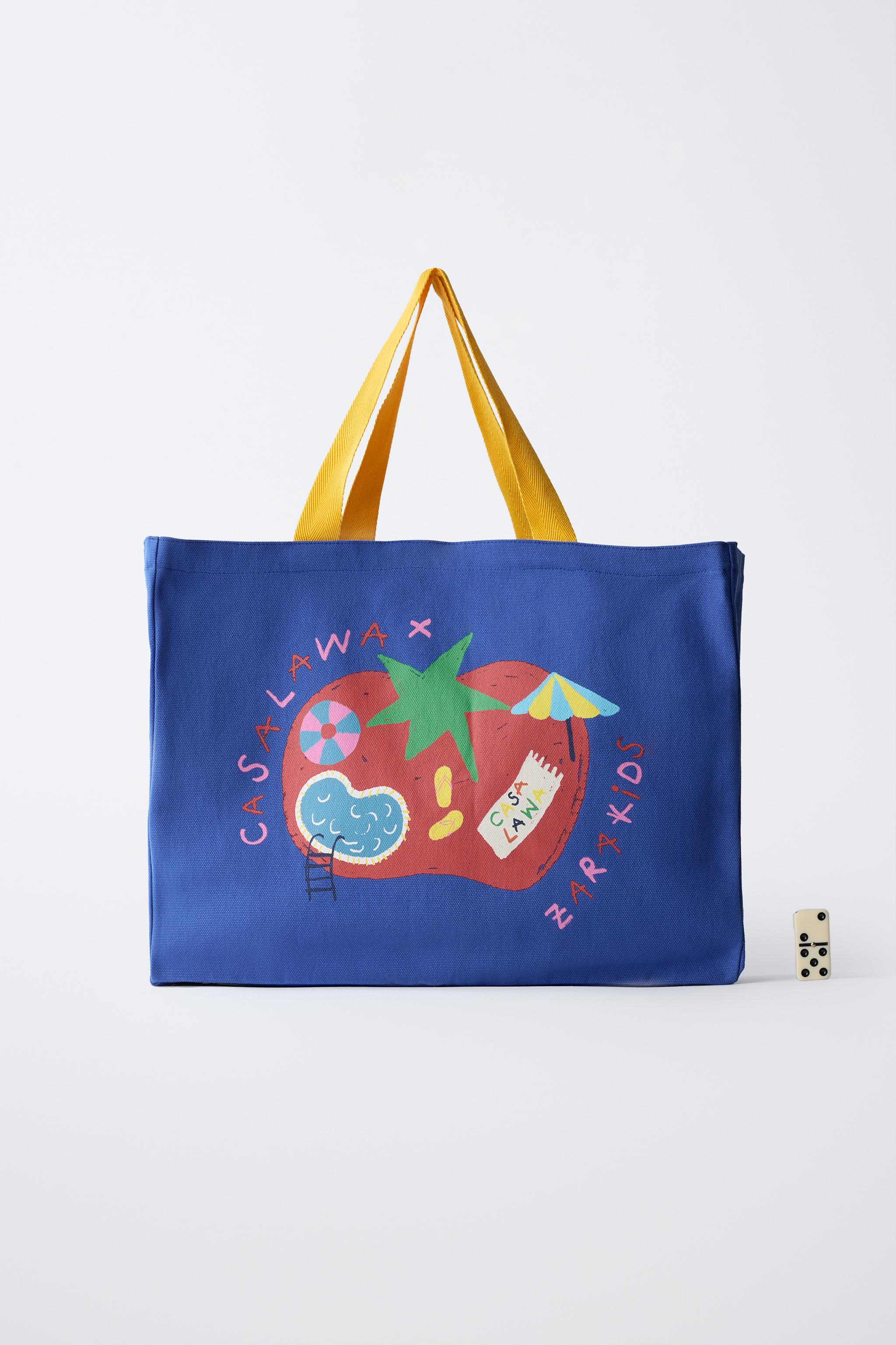 CASA LAWA X ZARA KIDS PRINTED TOTE BAG - Blue | ZARA United States