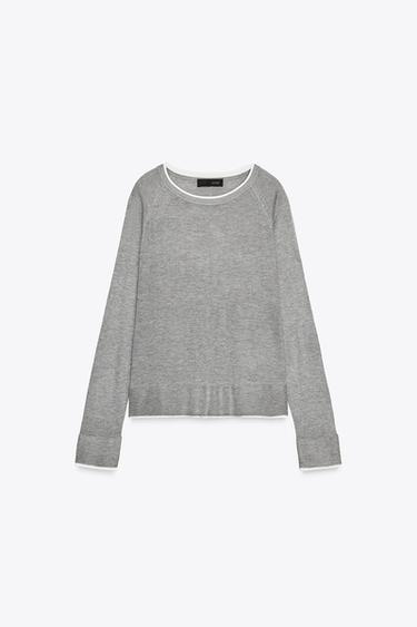 DOUBLE KNIT SWEATER - Grey marl de Zara - Image 5