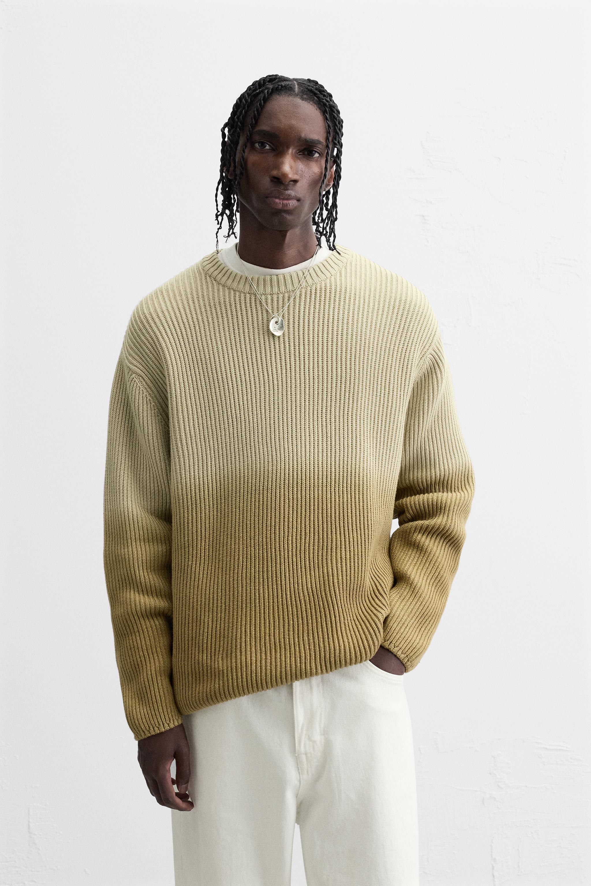 Pull fashion vert homme zara