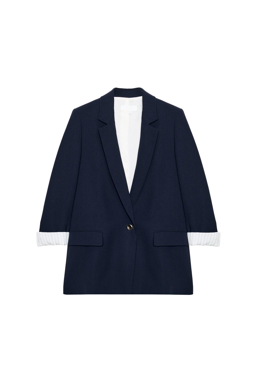 ROLLED-UP SLEEVE BLAZER WITH PRINTED CUFFS - image 3