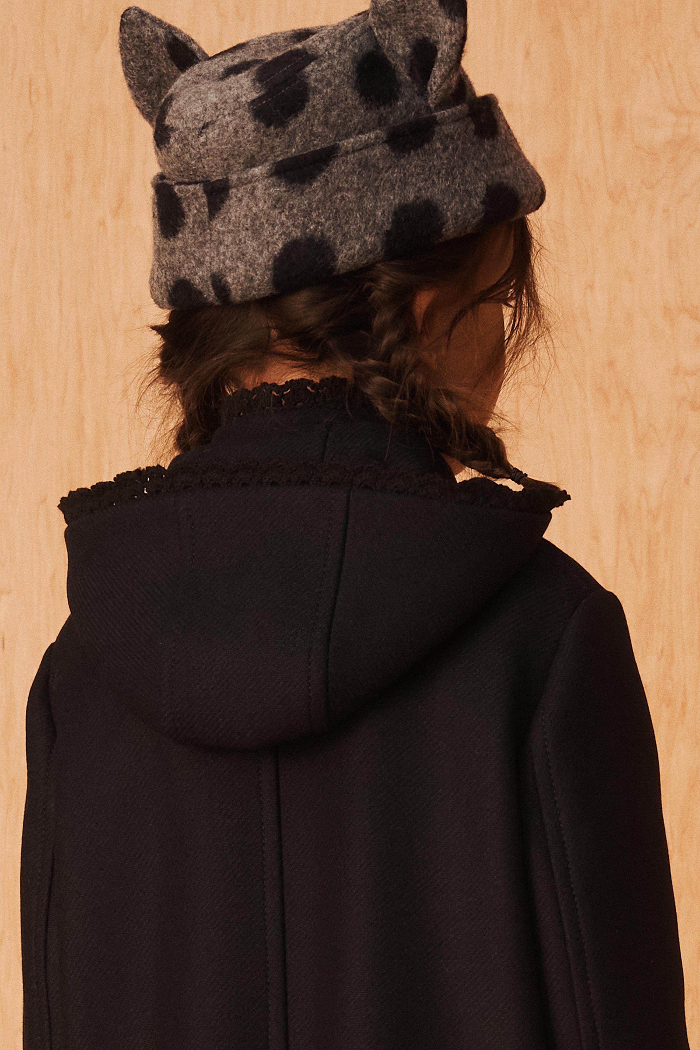 MANTEAU EN DRAP À CAPUCHE AMOVIBLE AVEC LAINE ÉDITION LIMITÉE