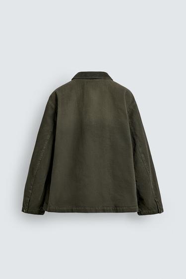 BLOUSON DÉLAVÉ COL COMBINÉ - Vert bouteille foncé de Zara - Image 8