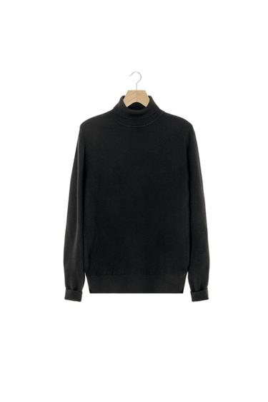 Zara CASHMERE TURTLENECK JUMPER - Black