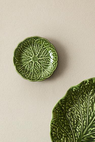 CABBAGE STONEWARE SIDE PLATE - Green by Zara - Image 6