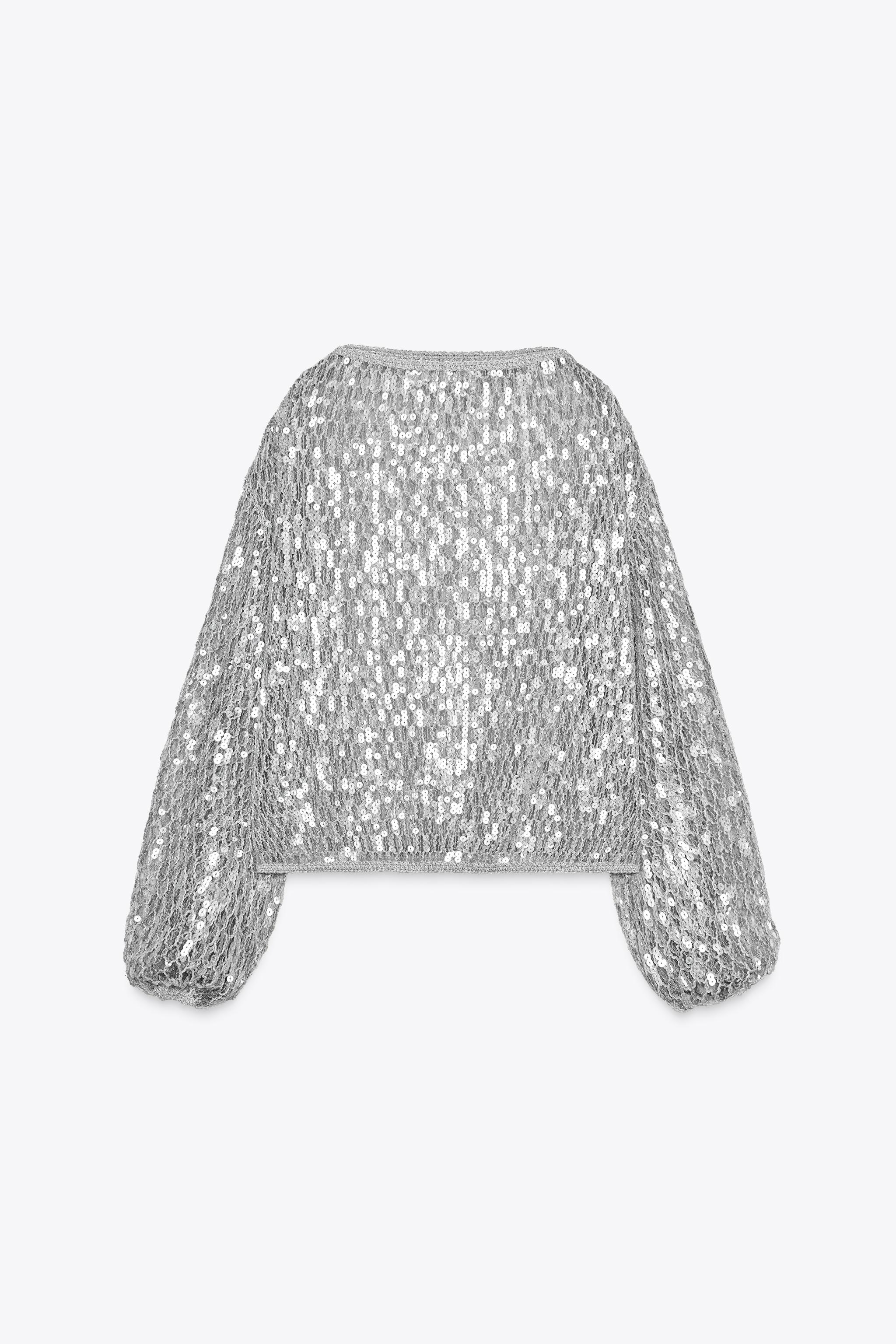 ずっちょ ZW COLLECTION SEQUIN TOP - Beige | ZARA United States