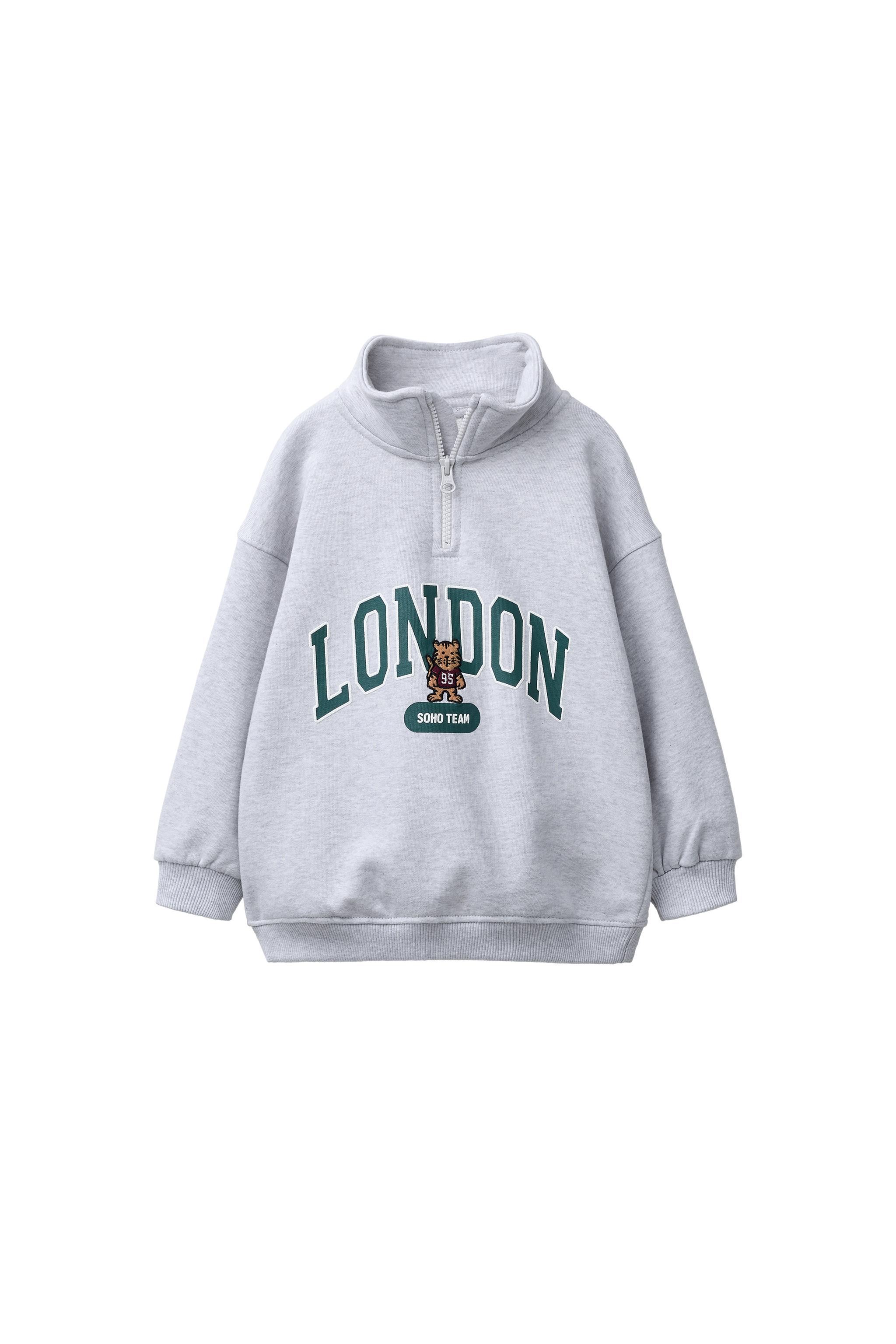 EMBROIDERED BEAR SWEATSHIRT - Gray marl | ZARA United States