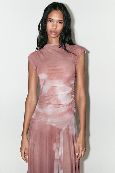 GATHERED TULLE DRESS - Pinks by Zara - Image 2