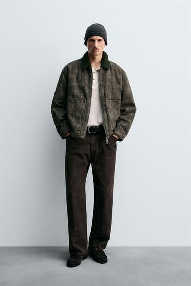 FLORAL PRINT JACKET - Dark khaki by Zara - Image 0