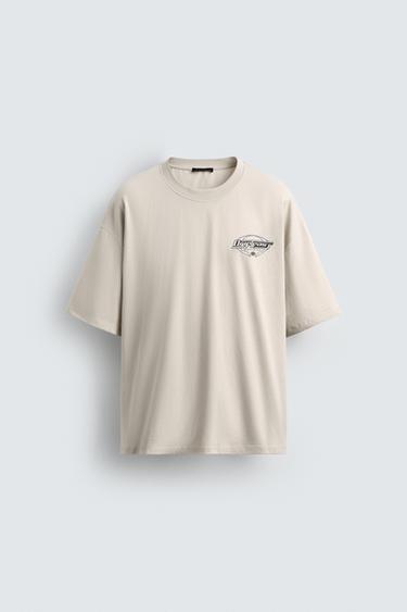CAMISETA GRÁFICOS LAVADO - Hueso de Zara