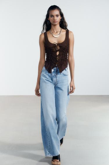 GATHERED TOP WITH TIES - Chocolate by Zara - Image 0