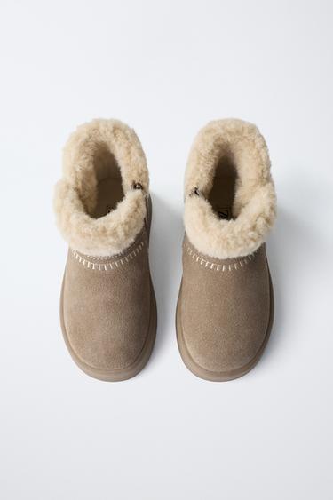 WINTER LEATHER BOOTS - Taupe Grey by Zara - Image 3