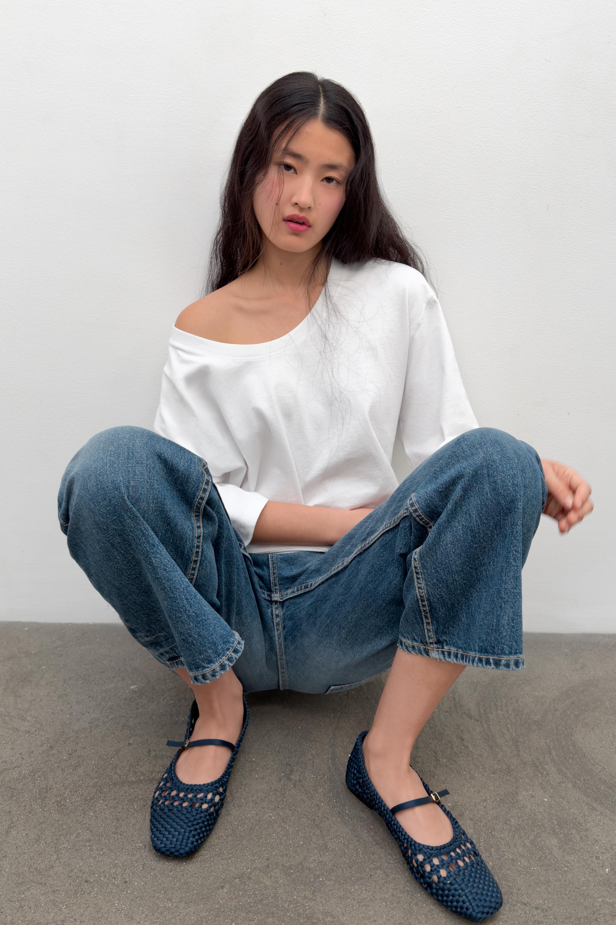 Обувь Zara BRAIDED BUCKLE BALLET FLATS
